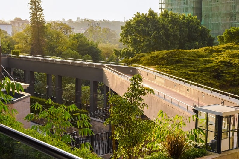 The Solara — outlook from the property, the riverside valley (not a room)